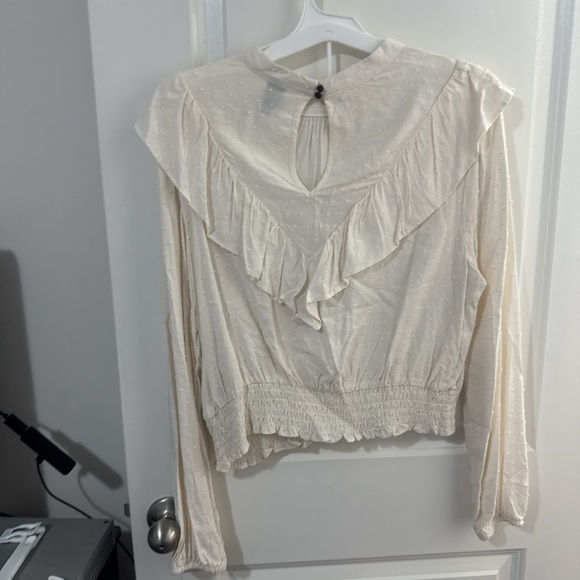 Wild Fable Cream Ruffle Blouse - Picture 3 of 3